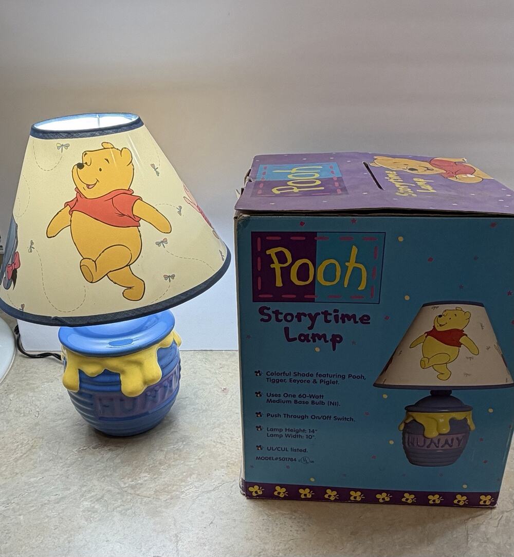 Vintage Disney Winnie The Pooh Storytime Lamp Hunny Pot S01784 Original Box